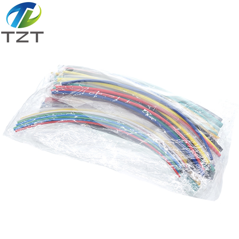 TZT New Electric Unit 70pcs Flame Retardant Durable 7 Color Assorted Colors Ratio 2:1 Polyolefin Heat Shrink Tubing Tube Kits