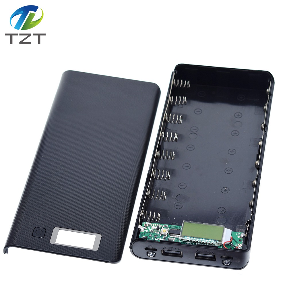 TZT 5V Dual USB 8*18650 Power Bank Battery Box Mobile Phone Charger DIY Shell Case For Smart Phone Electronic Mobile Charging