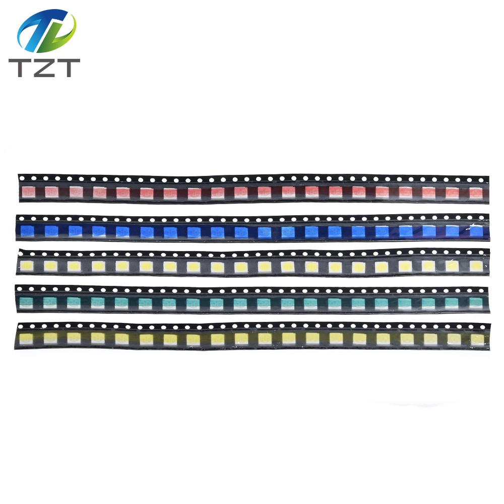 TZT 100PCS/LOT 5050 SMD White Red Blue Green Yellow 20pcs each Super Bright 5050 SMD LED Diodes Package Kit