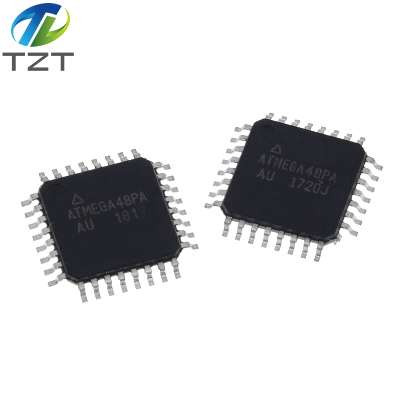 TZT 1PCS ATMEGA48 TQFP32 MCU 8-Bit ATmega AVR RISC 4KB Flash 2.5V/3.3V/5V 32-Pin TQFP ATMEGA48PA-AU