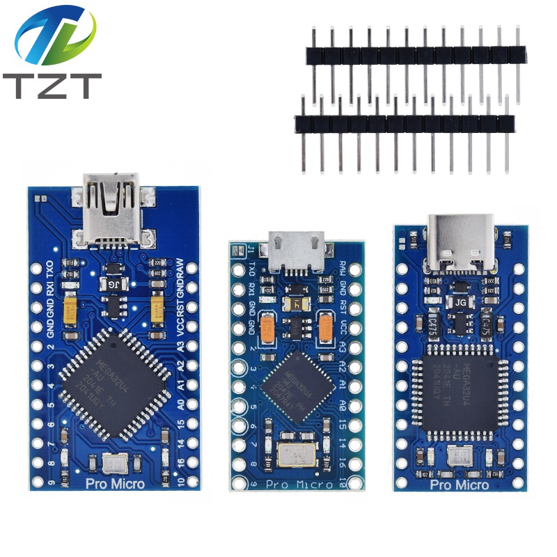 TZT Pro Micro ATmega32U4 5V 16MHz Original Chip Replace ATmega328 For Arduino Pro Mini With 2 Row Pin Header For Leonardo UNO R3