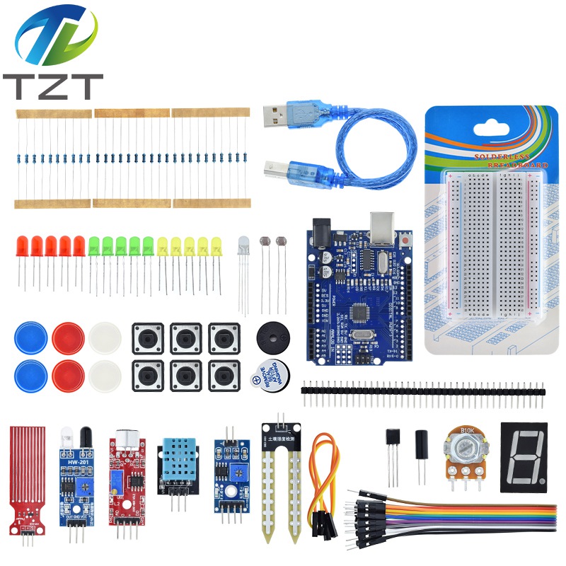 TZT Basic Starter Kit for Arduino Uno Set R3 DIY Kit - R3 Board / Breadboard + Retail Box