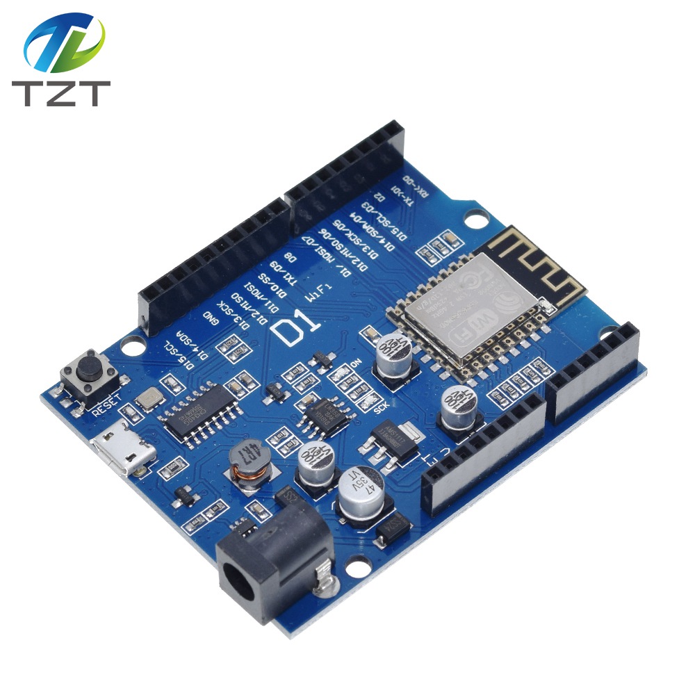 TZT ESP-12E WeMos D1 UNO R3 CH340G WiFi Development Board Based ESP8266 Shield Smart Electronic PCB For Arduino Compatible IDE