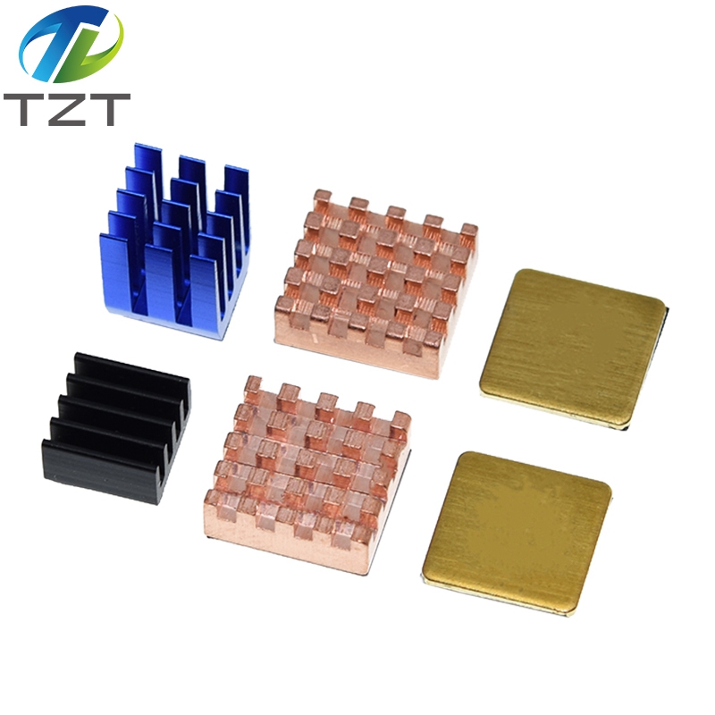 TZT For Raspberry Pi 3 4 B Heatsink Copper Aluminum Heatsink Radiator Cooler Kit For Raspberry Pi 3B+ Plus 2 4 4B Heat Sink