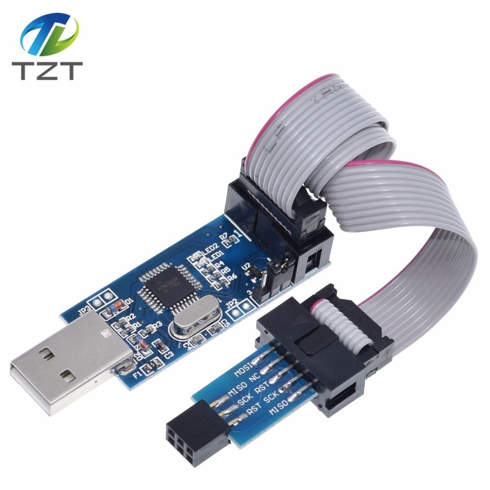 TZT Official USBASP USBISP AVR Programmer USB ISP USB ASP ATMEGA8 ATMEGA128 Support Win7 64Board