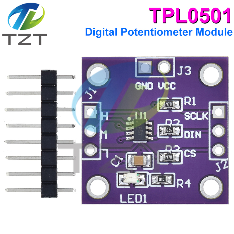 TZT TPL0501 Digital Potentiometer Module 100K Adjustable SPI Port Adjustment Bridge Balance Sensor Ultra X9C104