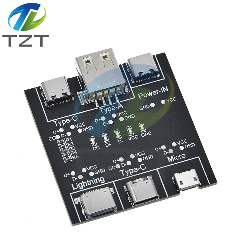 TZT DT3 Data Cable Detection Board Type-C Micro USB C Cable Tester Short Circuit On Off Switching Diagnose Tool for iOS Android