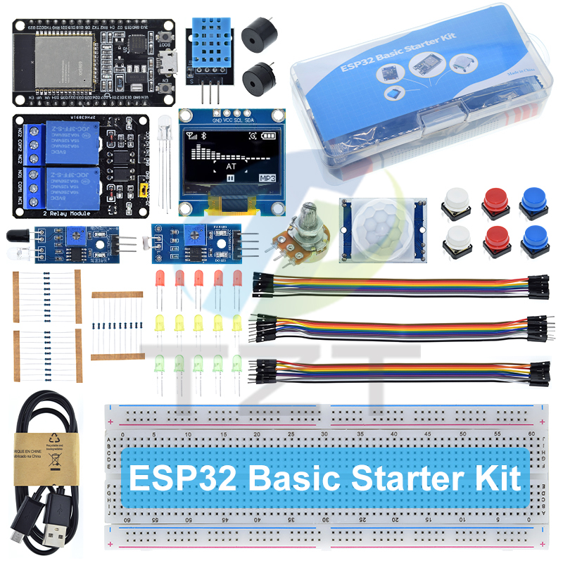 TZT Basic Starter Kit for ESP32 ESP-32S WIFI Development Board for Arduino Project Learning Kit with Tutorials ESP32 Kit