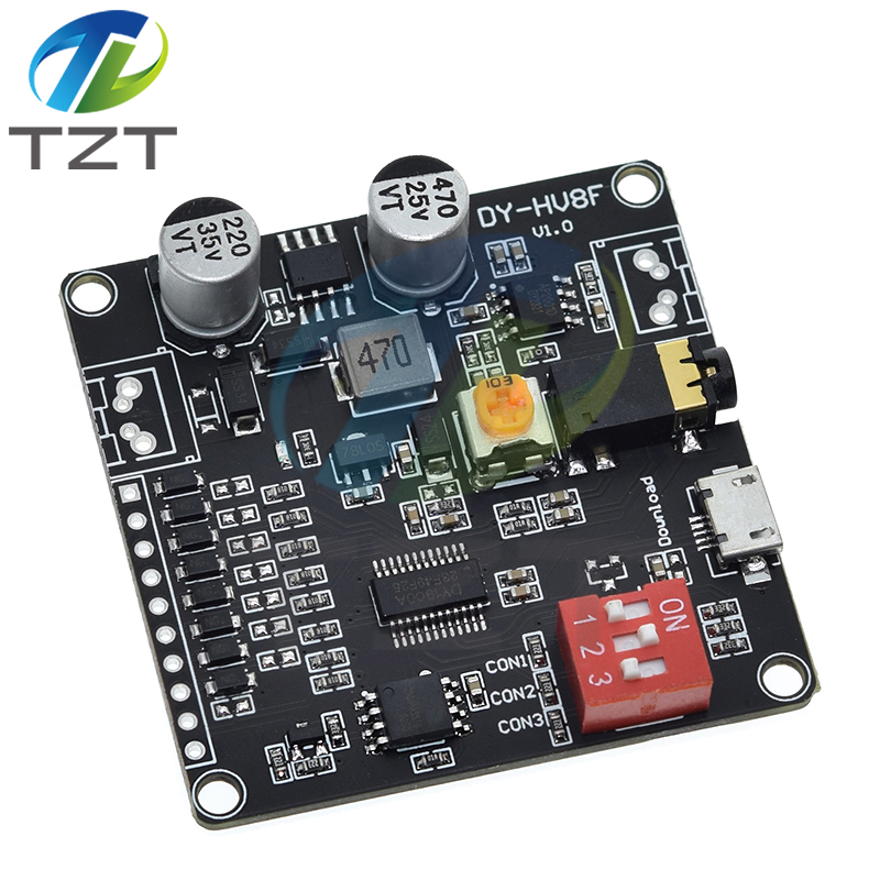 TZT DY-HV8F 12V/24V power supply10W/20W Voice playback module supporting Micro SD card MP3 music player for Arduino