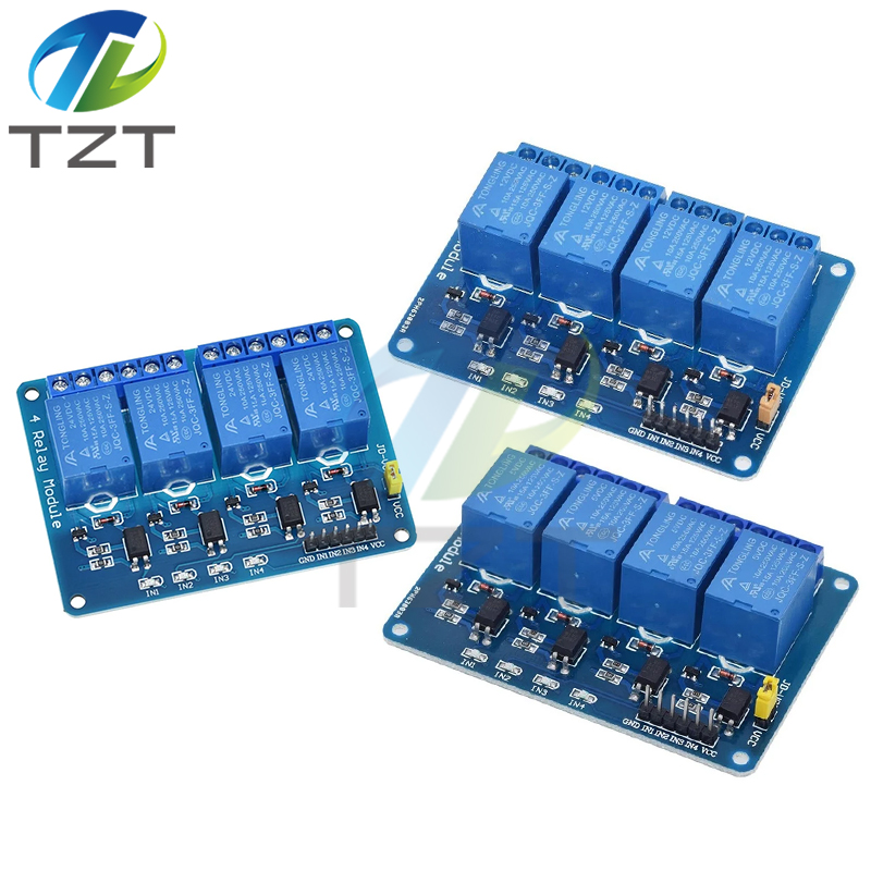 5V 12V 24V Relay Module With Optocoupler Relay Output 4Way Relay Module For Arduino PLC Automation Equipment Control