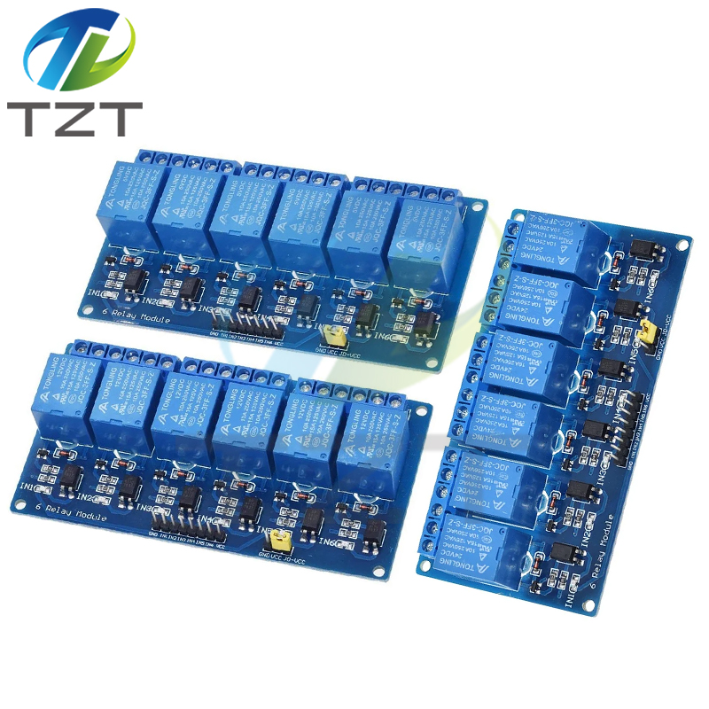 5V 12V 24V Relay Module With Optocoupler Relay Output 6Way Relay Module For Arduino PLC Automation Equipment Control