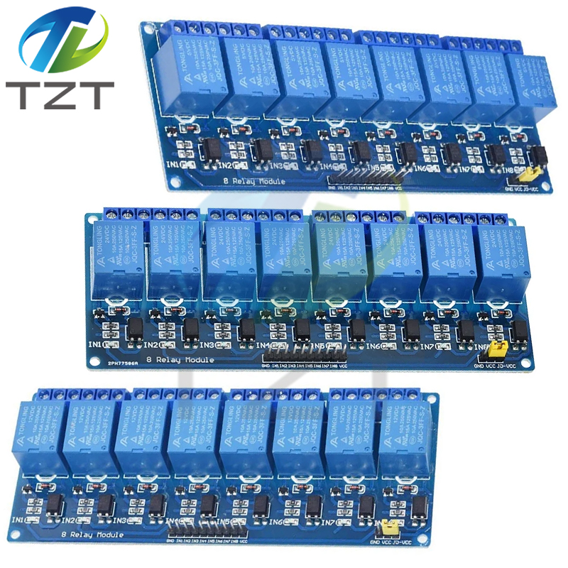 5V 12V 24V Relay Module With Optocoupler Relay Output 8Way Relay Module For Arduino PLC Automation Equipment Control