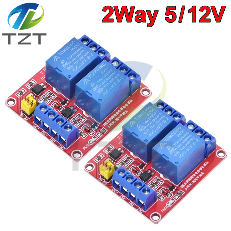High/Low Level Trigger Relay Module,2 Channel,5V12V,Home Intelligent Control Module,With Optocoupler Isolation Output