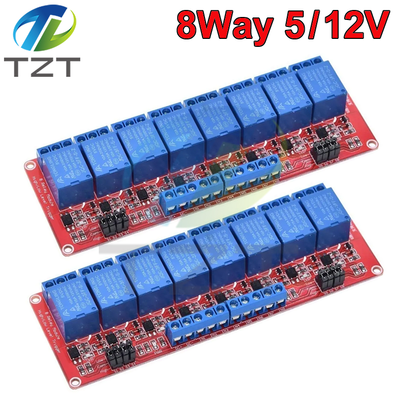 High/Low Level Trigger Relay Module,8 Channel,5V12V,Home Intelligent Control Module,With Optocoupler Isolation Output