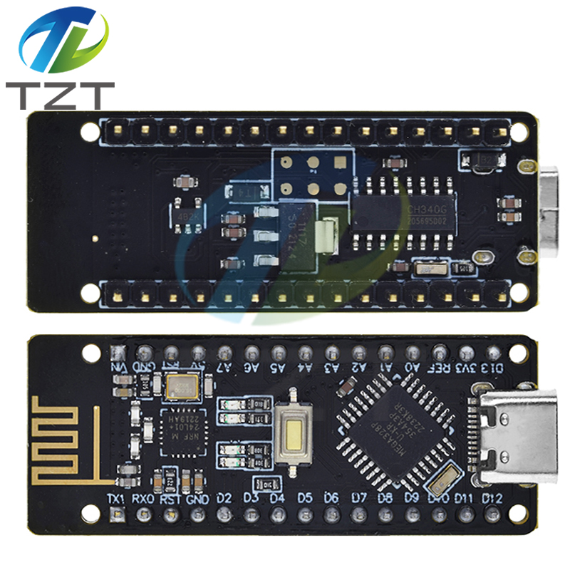 TZT RF-Nano for Arduino Nano V3.0,Nano Board ATmega328P QFN32 5V 16M CH340, Integrate NRF24l01+2.4G wireless