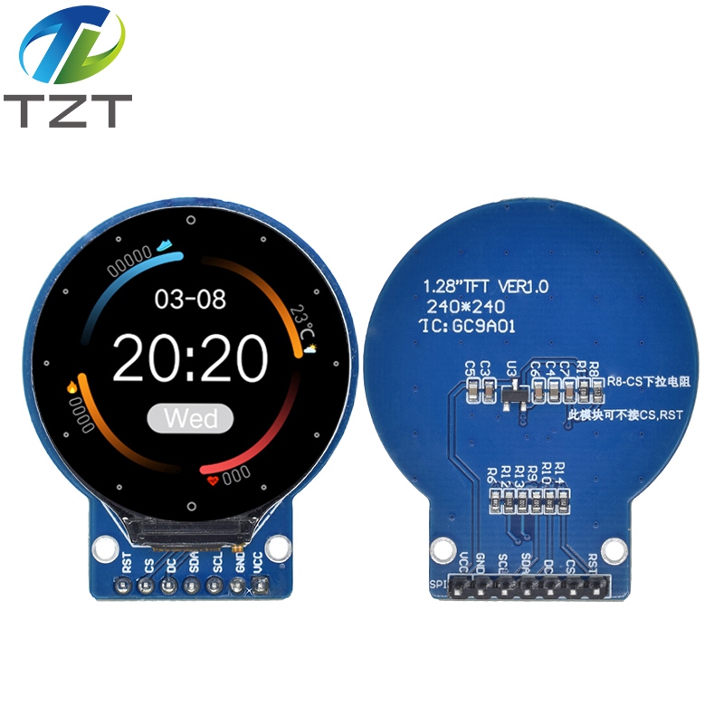 TFT Display 1.28 Inch TFT LCD Display Module Round RGB 240*240 GC9A01 Driver 4 Wire SPI Interface 240x240 PCB For Arduino