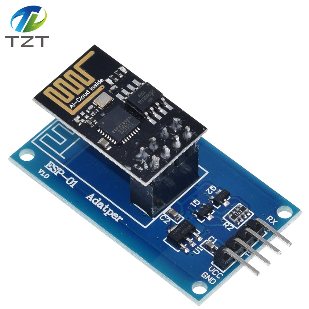TZT ESP8266 ESP-01 Serial WiFi Wireless Adapter Module 3.3V 5V Esp01 Breakout PCB Adapters Compatible For arduino