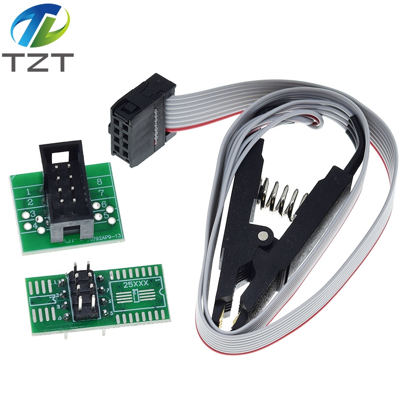 TZT SOIC8 SOP8 Test Clip For EEPROM 93CXX/25CXX/24CXX in-circuit programming on USB Programmer TL866CS TL866A EZP2010