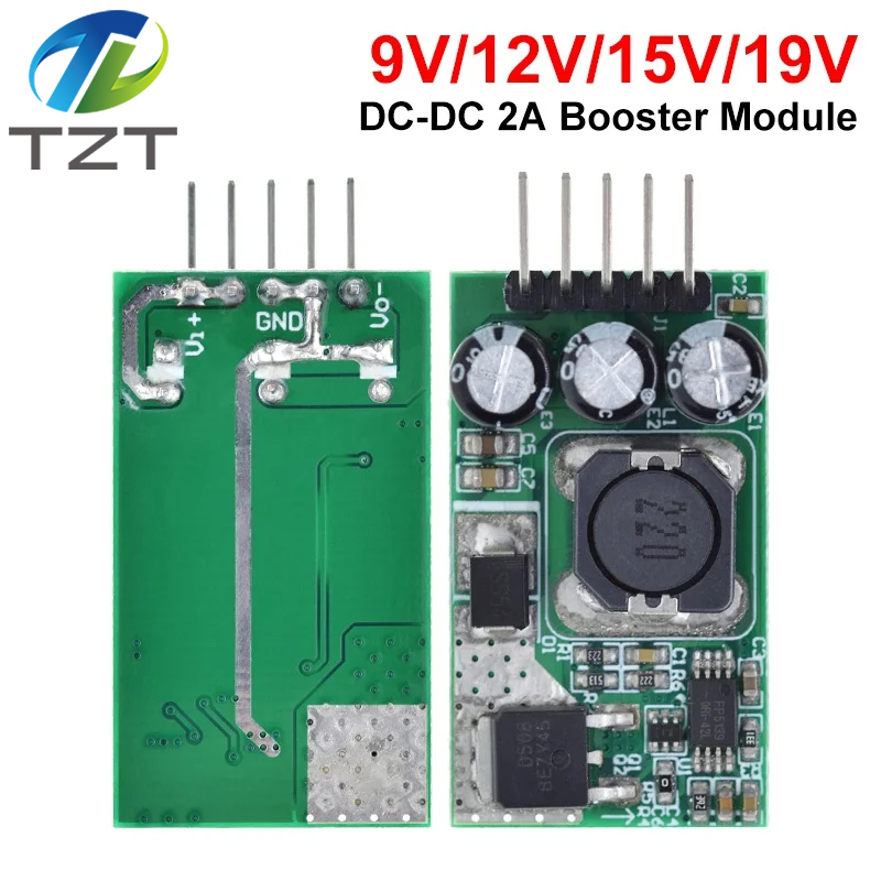 TZT DC-DC Boost Module DC 2.7V-15V To 9V 12V 15V 19V 2A Step-Up Power Module For DIY Solar Charger Lithium Battery