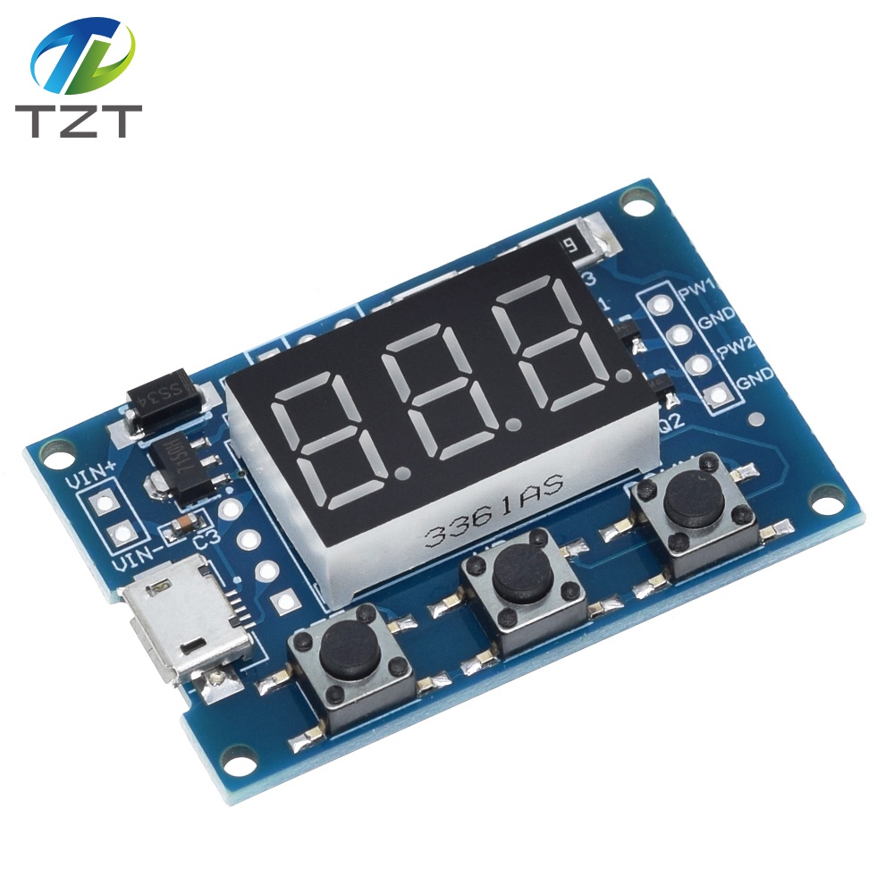 DC 5-30V/Micro Usb 5V Power Independent PWM Generator 2 Channel Dual Way Digital LED Duty Cycle Pulse Frequency Board Module