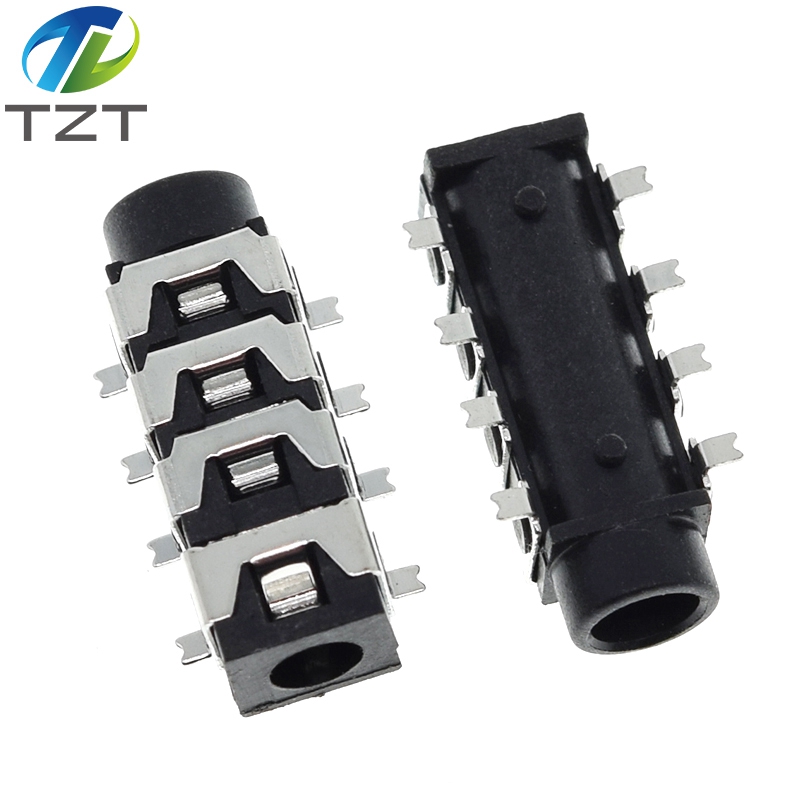 TZT 10PCS Pj-313E 3.5Mm Aperture Eight-Foot Patch Headphone Socket Four Sections 3.5Mm Audio Socket