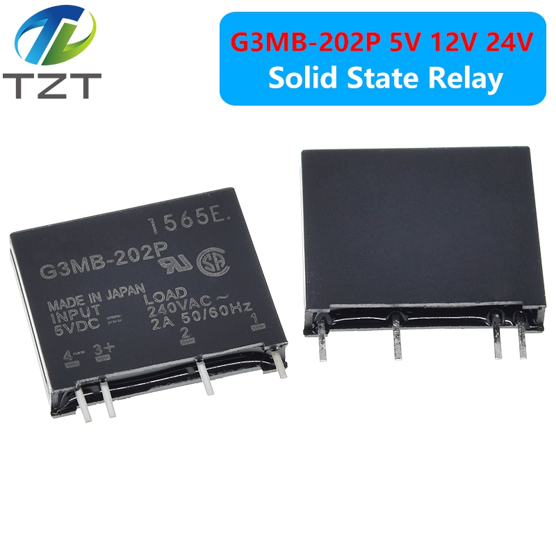 TZT Smart Electronics Original Solid State Relay G3MB-202P DC-AC PCB SSR In 5V 12V 24VDC,Out 240V AC 2A