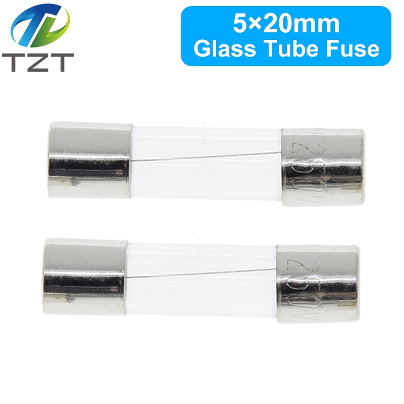 TZT 100PCS 5x20mm Fast Blow Glass Tube Fuses 0.2A 0.3A 0.5A 0.75A 1A 1.5A 2A 2.5A 3A 4A 5A 6A 8A 10A 15A 20A 25A 30A 250V 5*20mm
