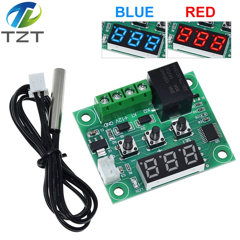 TZT W1209 Blue/Red light DC 12V heat cool temp thermostat temperature control switch temperature controller thermometer thermo