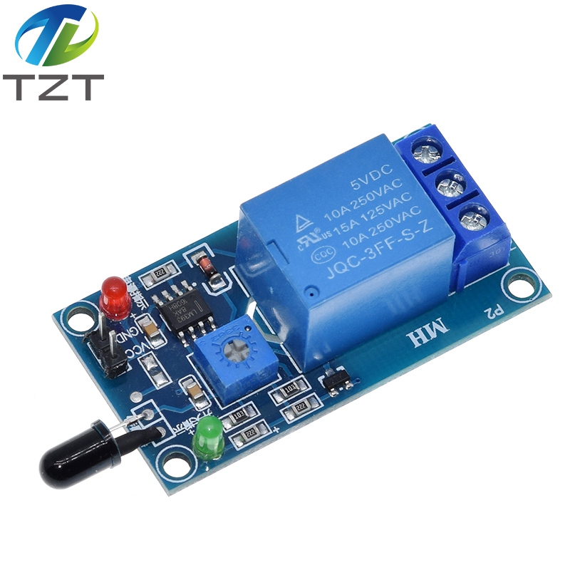 IR Infrared 1 Channel 5V 12V Flame Detection Sensor Module Fire Alarm Sensor Relay Module For Arduino