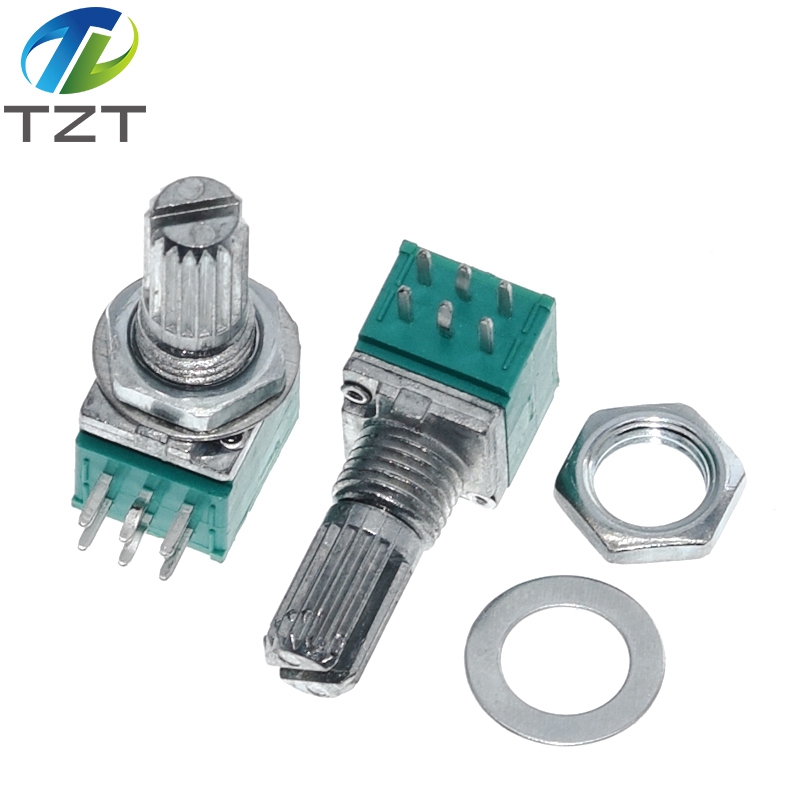 TZT 1PCS 6pins RK097N B5K B10K B20K B50K B100K B500K Audio Amplifier Sealed Potentiometer 15mm Shaft