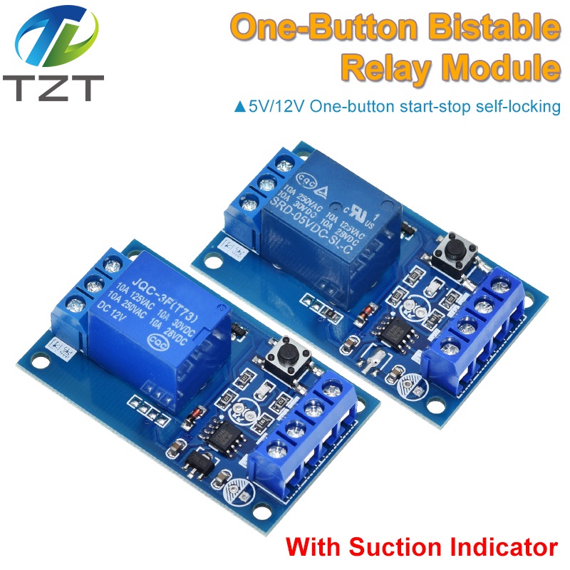 5V 12V Single Bond Button Bistable Relay Module Modified Car Start and Stop Self-Locking Switch One Key For Arduino