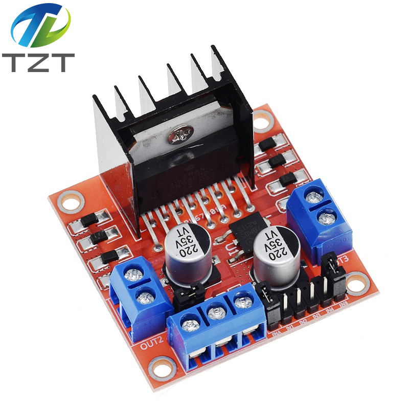 TZT New Dual H Bridge DC Stepper Motor Drive Controller Board Module L298N for Arduino smart car robot