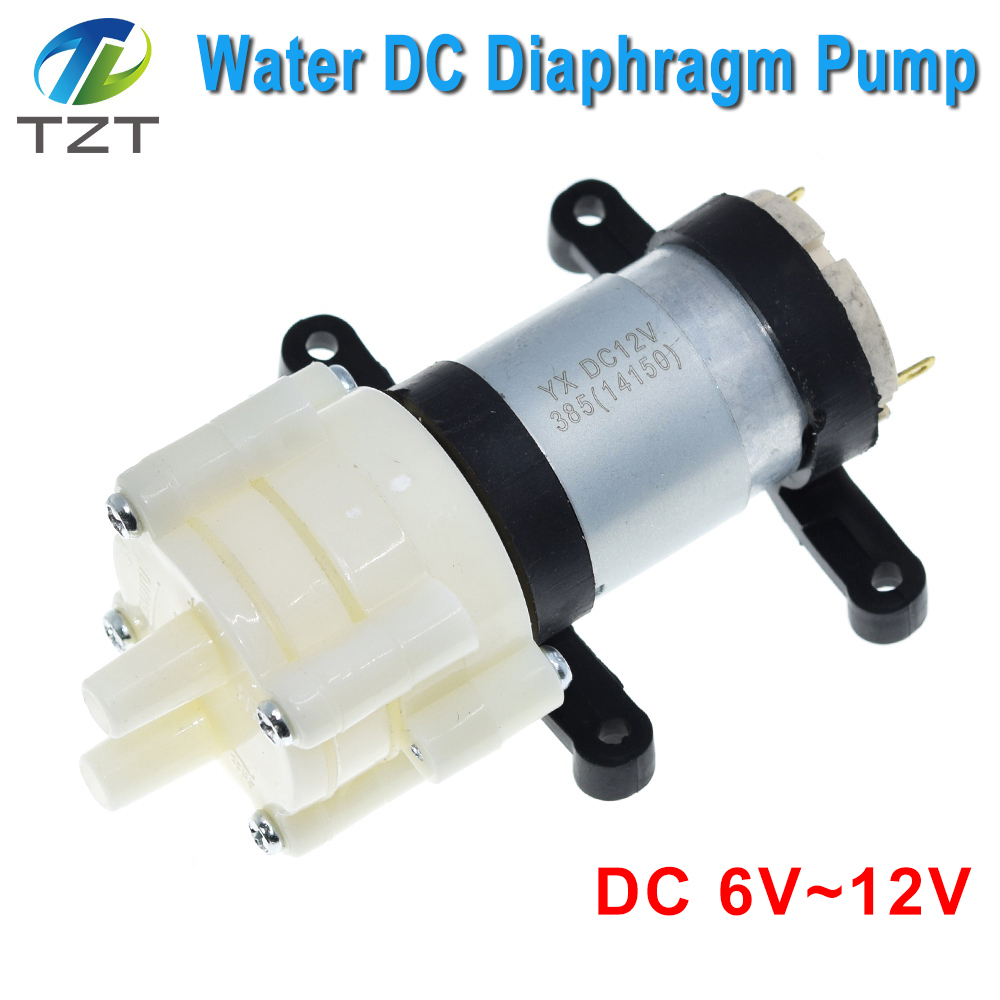TZT  DC6-12V R385 Aquarium Fish Tank Round Water Air DC Diaphragm Pump Aquarium Air Pumps Accessories